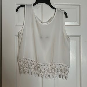 White sheer crop top